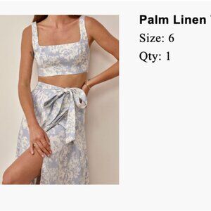 Reformation Palm Linen Two Piece Set - Size 6